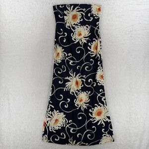 Iolani Dress Womens Small Blue Floral Strapless Maxi Sundress Made In Hawaii